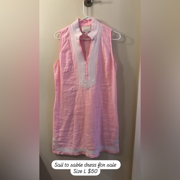 Sail to Sable Pink Sundress with V-neck and Sleeveless Design - Picture 2 of 2